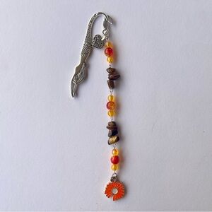 Silver beaded crystal mermaid bookmark